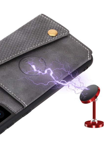 Samsung Galaxy S22 5g Kart Tutucu Kickstand Buit Için Cüzdan Kılıf Demir (Yurt Dışından)