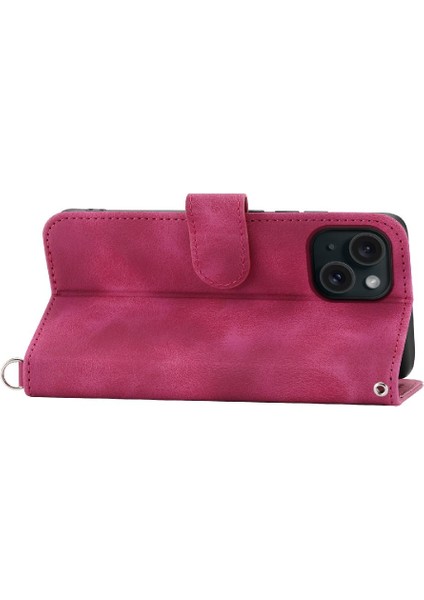 Iphone 15 Için Flip Case Darbeye Bileklik Kabartmalı Çoklu Kredi (Yurt Dışından) indirimleri