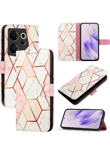 Tecno Camon 20 Premier 5g Kickstand Pu Deri Mermer Desen Için Kılıf (Yurt Dışından)