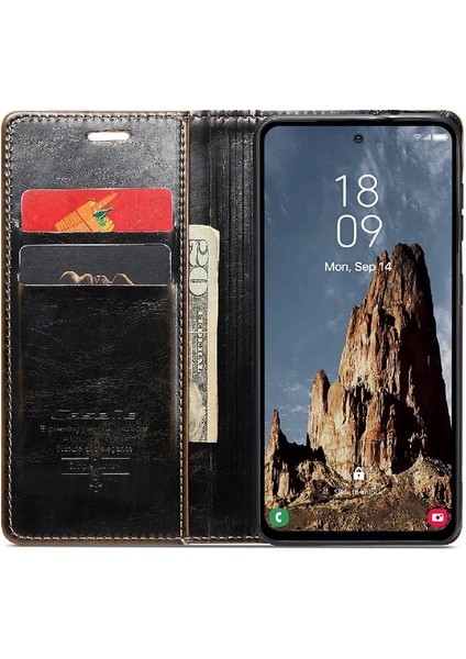 YH Mall Samsung Galaxy A35 5g Manyetik Cüzdan Kickstand Çılgın Pu Için Flip Case (Yurt Dışından)