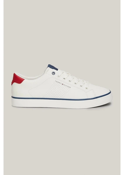 Tommy Hilfiger Erkek Logo Detaylı Beyaz Sneaker