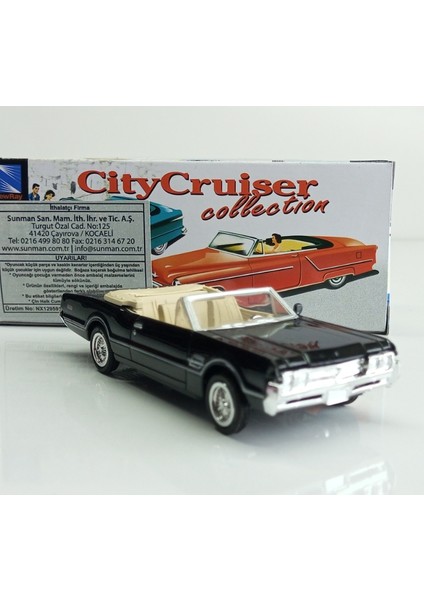1966 Olsmobile 4-4-2 Siyah 1:43 Model Araba