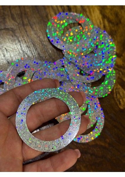 Çap 6 cm 50 Adet Lazer Kesim Simli Halka Delikli Pul Payet Çanta Pulu modelleri