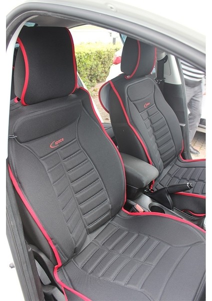 kia Ceed Eski Uyumlu Oto Koltuk Minderi Ön Arka 5'li Takım Siyah Kırmızı