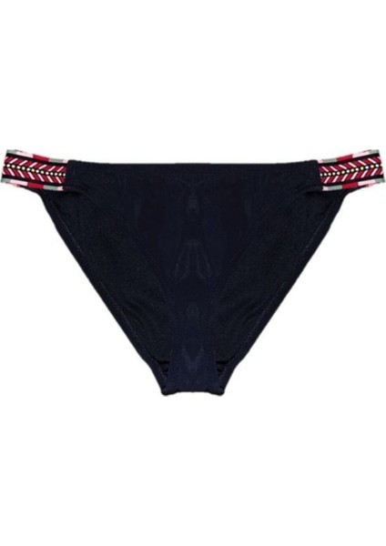 Geometrik Lastikli Siyah Bikini Altı