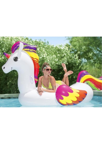 1+ Yaş Dev Pegasus Binici 220X195 cm Bestway - 41113 (Lisinya) Beyaz modelleri