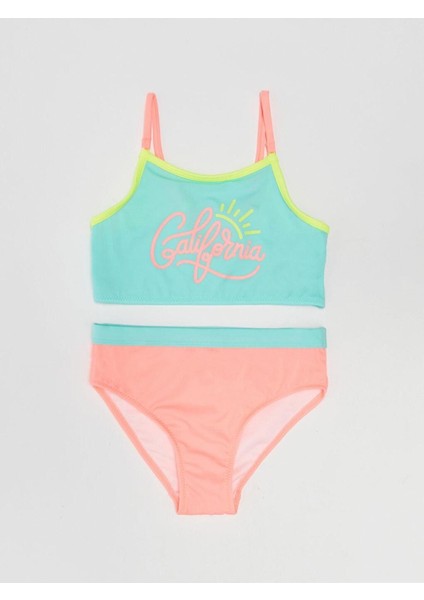 Baskılı kız çocuk bikini takım