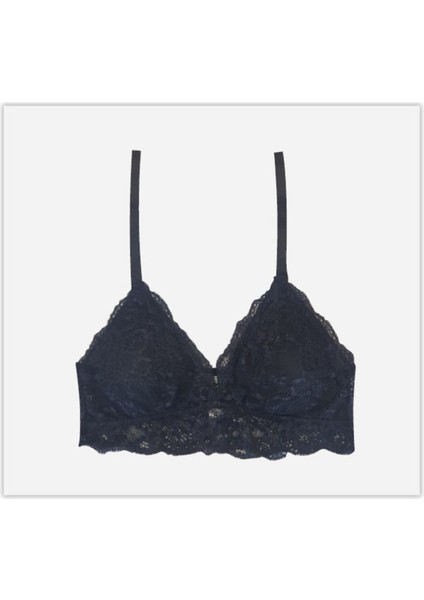 Kadın Siyah Dantel Kaplı Bralet