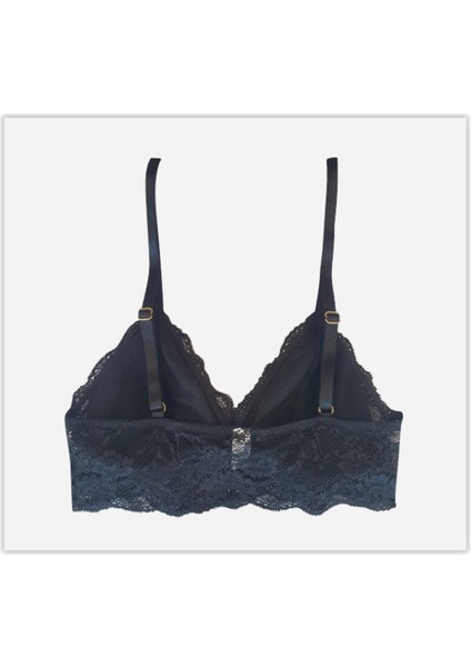 Kadın Siyah Dantel Kaplı Bralet