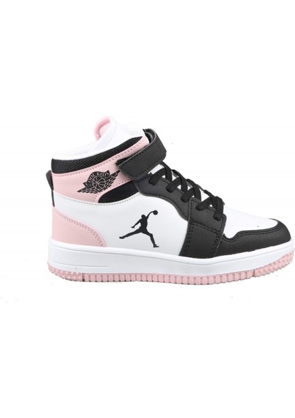 Haykat Boğazlı Siyah Pembe Çocuk Sneakers