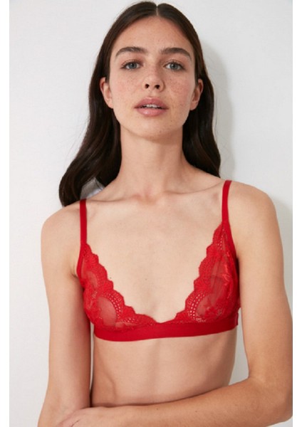 Yılbaşı Kırmızı Sırtı Tül Detaylı Bralet Ds200451br