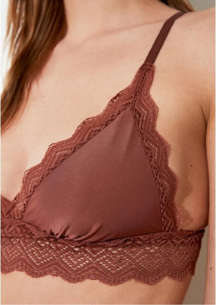 KAHVERENGİ DEKOLTESİ DANTEL DETAYLI MİCRO BRALET DS200475BR modelleri