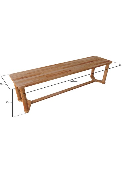 Doğal Masif Ahşap Piyan Bench