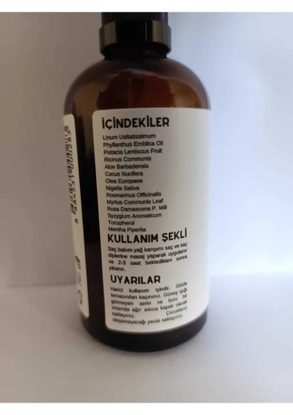 Banyo Öncesi Saç Bakım Yağ Karışımı Gül Kokulu 100 ml 100% Naturel