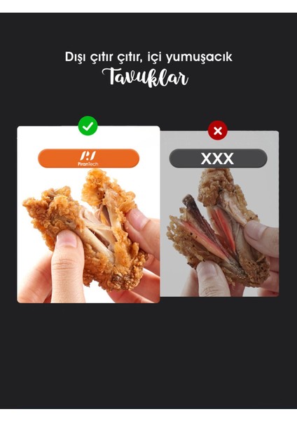 Sağlıklı Cam Hazne, Dokunmatik Kontrollü, Çift Kulp, Kolay Temizlenen Airfryer & Fritöz 1200W