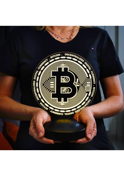 Sevgi Lambası Bitcoin Led Masa Lambası, Bitcoin Hediye, Bitcoin Para Şeklinde Lamba, Kripto Dekoratif Aydınlatma