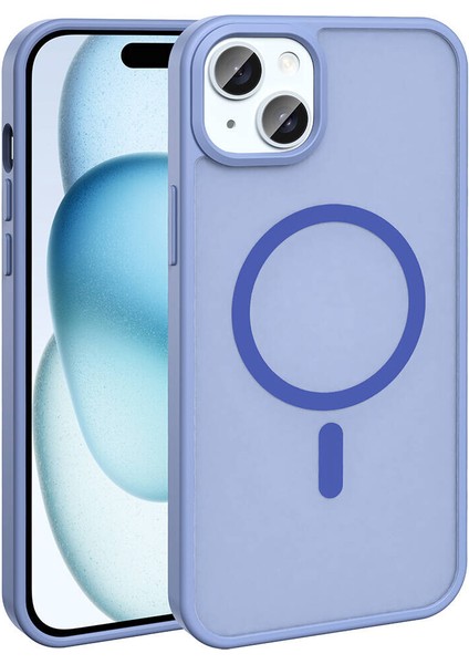 Apple Iphone 14 Plus Kılıf Renkli Magsafeli Arkası Buzlu Sert Sio Kapak
