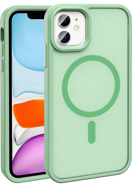 Apple Iphone 11 Kılıf Renkli Magsafeli Arkası Buzlu Sert Sio Kapak