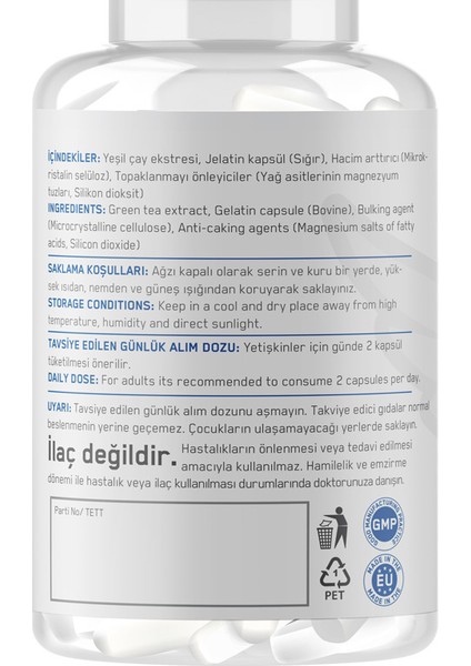 Supplementler.com Green Tea Extract 120 Kapsül