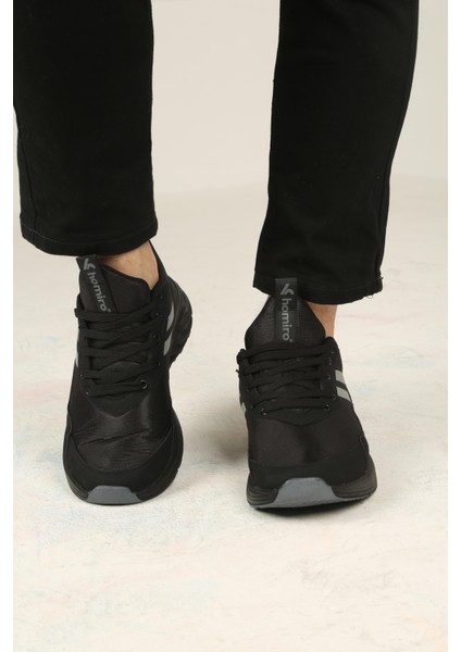Kadın Bağcıklı Spor Sneaker-Siyah