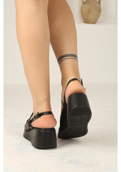 Kadın Kemer Tokalı Sandalet-Siyah modelleri