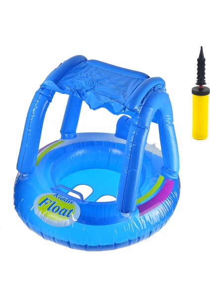 Çocuk Gölgeliği Deniz Havuz Gölgeliği 72*22 cm Yaş Mavi Pompa Set
