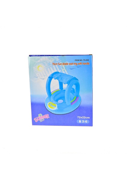 Çocuk Gölgeliği Deniz Havuz Gölgeliği 72*22 cm Yaş Mavi Pompa Set