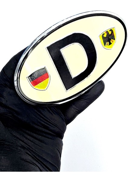 Etiketçilere Özel Armalar Oval Adac D (Deutschland) Almanya Bayraklı Krem Alüminyum Arma Sticker fiyatları