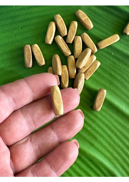 2 cm 30 Adet Bambu Ahşap Delikli Köşeli Takı Boncuğu