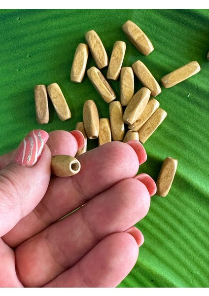 2 cm 30 Adet Bambu Ahşap Delikli Köşeli Takı Boncuğu fiyatları