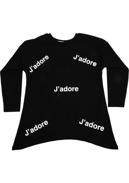 Baskılı Uzun Kollu Bisiklet Yaka Tunik