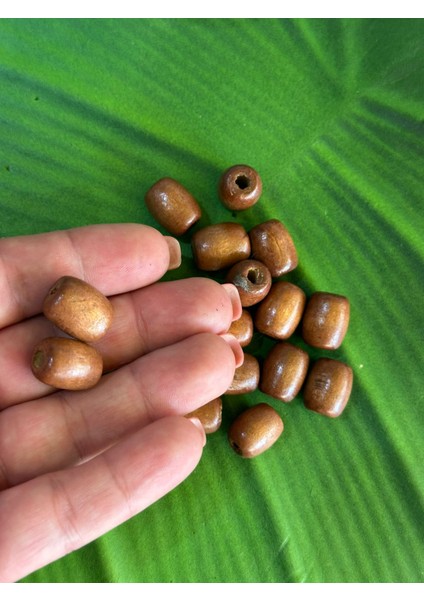 1.5 cm 20 Adet Ahşap Bambu Tombul Takı Boncuğu