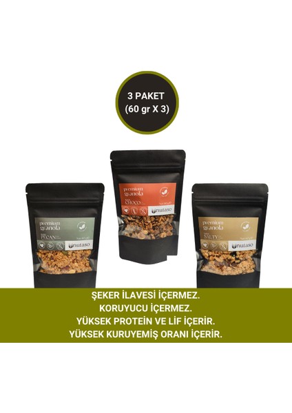 Pecan, Choco, Salty Granola 60 gr x 3