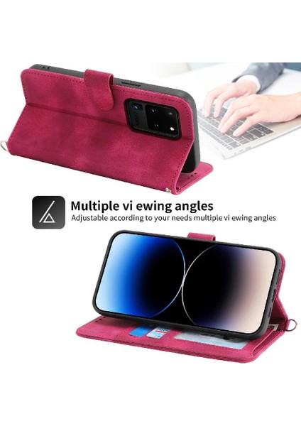 Samsung Galaxy S20 Ultra Kabartmalı Bileklik Çoklu Kredi Için Flip Case (Yurt Dışından) modelleri