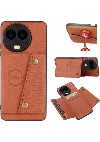 Realme 11 Kickstand Kart Tutucu Buit Için Cüzdan Durumda Demir Darbeye Dayanıklı (Yurt Dışından)