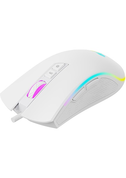 Gamenote MS1034 Rgb Gaming Makrolu Programlanabilir Oyuncu Mouse - Beyaz