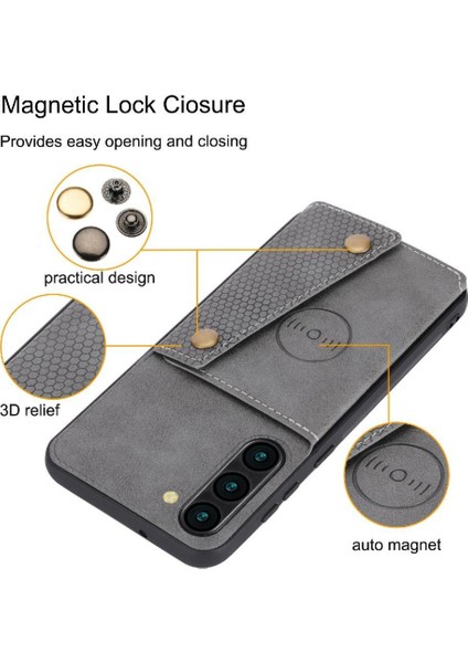 Samsung Galaxy S23 Buit Için Cüzdan Kılıf Demir Cüzdan Kılıf Kickstand Kart (Yurt Dışından)