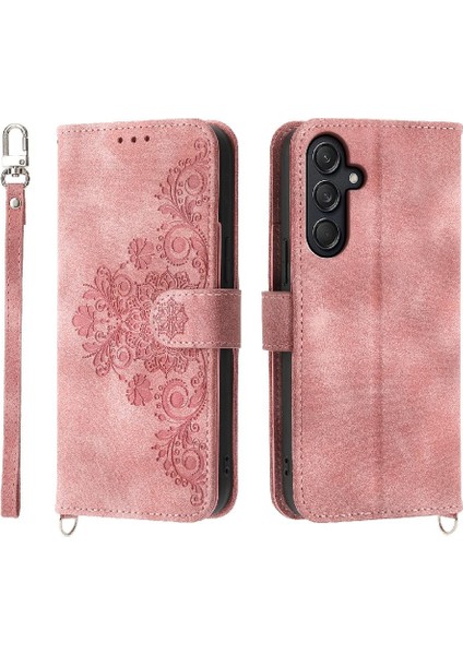 Samsung Galaxy M55 Darbeye Dayanıklı Kabartmalı Bileklik Çoklu Için Flip Case (Yurt Dışından)
