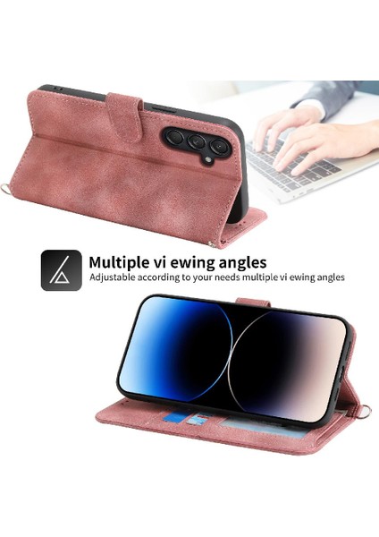 Samsung Galaxy M55 Darbeye Dayanıklı Kabartmalı Bileklik Çoklu Için Flip Case (Yurt Dışından)