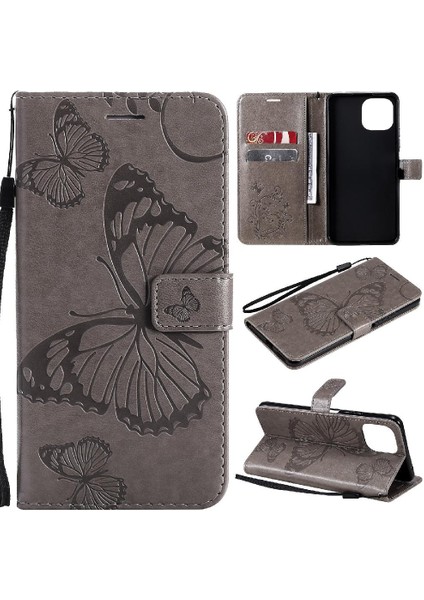 Kart Yuvası Standı ile Xiaomi 11 Lite Pu Deri Için Flip Case Darbeye (Yurt Dışından)
