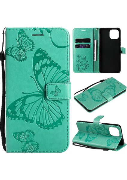 Kart Yuvası Standı ile Xiaomi 11 Lite Pu Deri Için Flip Case Darbeye (Yurt Dışından)
