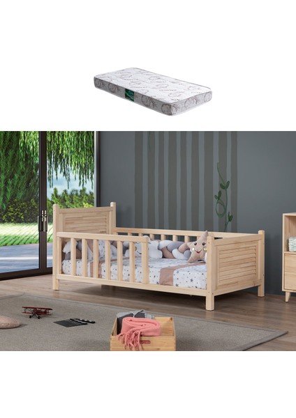 Doğal Ladin Karyola, Mina Montessori Karyola + 1 Adet Comfort Yatak