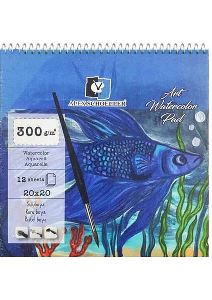 Art Sulu Boya Defteri Spiralli 20X20 cm 300 gr 12 Yaprak fiyatları