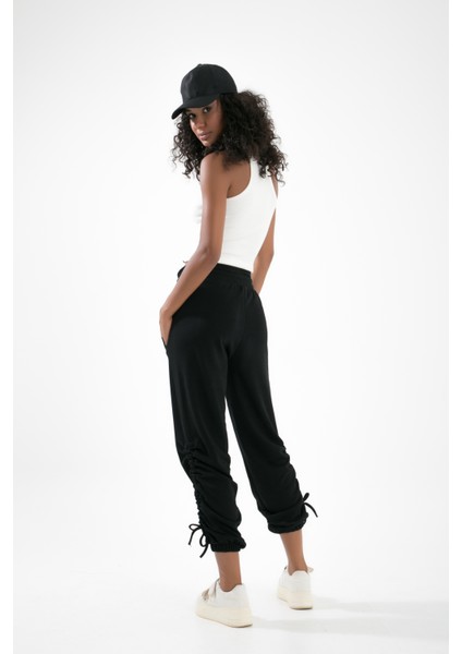 Tunnel Paça Lastikli Paça Yanı Biye Detaylı Geniş Kemerli Beli Lastikli Jogger Unisex Eşofman