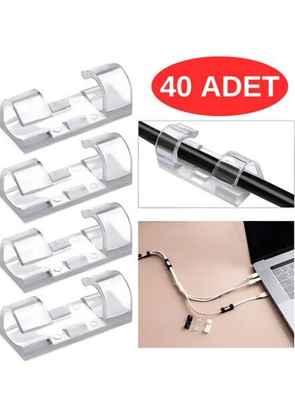 40 Adet Kablo Sabitleyici Yapışkanlı Tutucu Klips Elektrik Kablo Saklayıcı Toplayıcı Set fırsatları