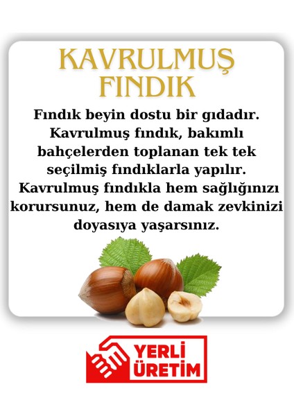 Ordu Organik Pazar Çifte Kavrulmuş Fındık 500 gr