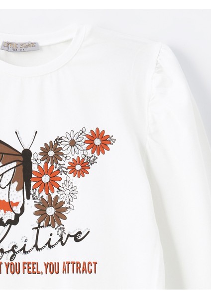 Kız Çocuk Kelebekli Baskılı Bluz fiyatları