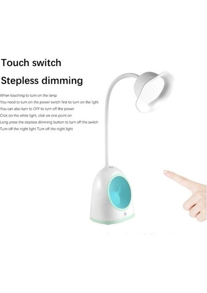 Yeşil Kar Tanesi Geyik Masa Lambası, USB Öğrenci Yurdu Dokunmatik Göz Koruma Masa Lambası LED Çok Fonksiyonlu Gece Lambası (Yurt Dışından) fırsatları