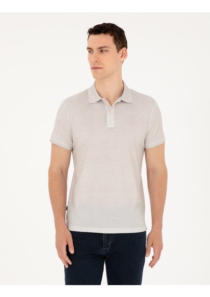 Erkek Bej Slim Fit Tişört 50288926-VR011