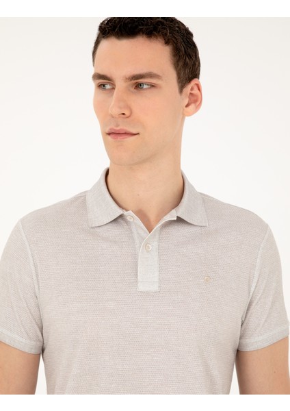 Erkek Bej Slim Fit Tişört 50288926-VR011 fiyatları